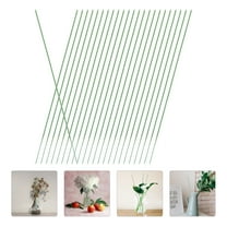 UPOUART 50pcs Green Plastic Flower Stems for Craft Floral Arrangements and Decorations