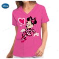 thumbnail image 3 of Bata de bolsillo de Mickey de Disney, uniforme de enfermera de atención médica navideña, camisa de trabajo de enfermera con estampado de Mickey Mouse de dibujos animados para mujer, 3 of 5