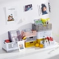 thumbnail image 4 of Caja de almacenamiento de escritorio Cesta de almacenamiento plegable Cesta de almacenamiento de refrigerios Caja de almacenamiento grande superponible creativa para sala de estar, 4 of 6