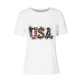 thumbnail image 4 of Levmjia Women's 4th of July T-Shirt Patriotic USA Flag Leopard Print Short Sleeve Crew Neck Casual Summer Top for Independence Day Holiday, 4 of 4