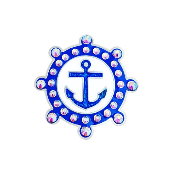 Anchor Ball Marker adorned with Crystals from Swarovski® with Magnetic Hat Clip