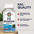 thumbnail image 5 of KAL B-12 Methylcobalamin 5000 mcg Lozenges | Natural Acai Flavor | Healthy Metabolism, Energy, Nerve & Red Blood Cell Support | 60 Lozenges, 5 of 7