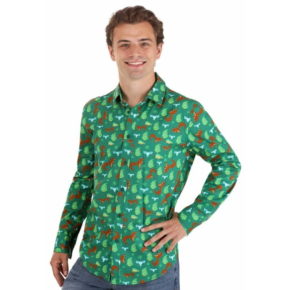 Adult National Lampoons Christmas Vacation Button Up Shirt