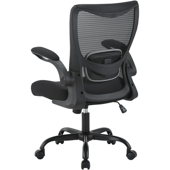 Mesh Task Chair with Lumbar Support, Flip Up Arms and Cushioning Seat, Ergonomic Office Swivel Computer Desk Chair
