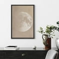 thumbnail image 2 of IDEA4WALL Framed Canvas Wall Art Lunar Moon Minimalist Photography Print White & Brown Lunar Surface Pastel Modern Art Rustic Minimal Relax/Calm for Living Room, Bedroom, Office - 24"x36" Black, 2 of 5