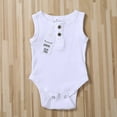 thumbnail image 3 of Newborn Baby Summer Sleeveless Romper Solid Color Ribbed Knit O Neck Jumpsuit, 3 of 8