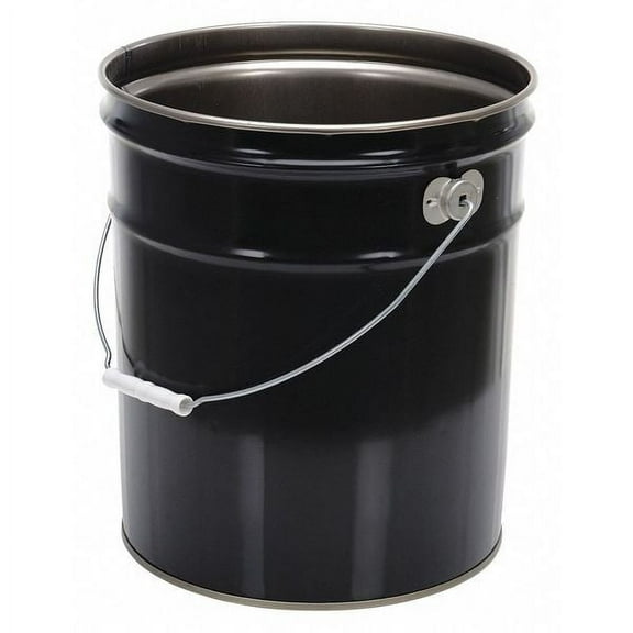 Vestil Manufacturing 987433 5 gal UN Rated Steel Open Head Pail PAIL-STL-RI-UN - Rust Inhibitor Lining - Black