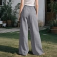 thumbnail image 6 of GUACER No Boundarie Cotton Linen Pants for Women, High Waisted Wide Leg Trousers with Button Closure & Pockets Work Pants, 6 of 6