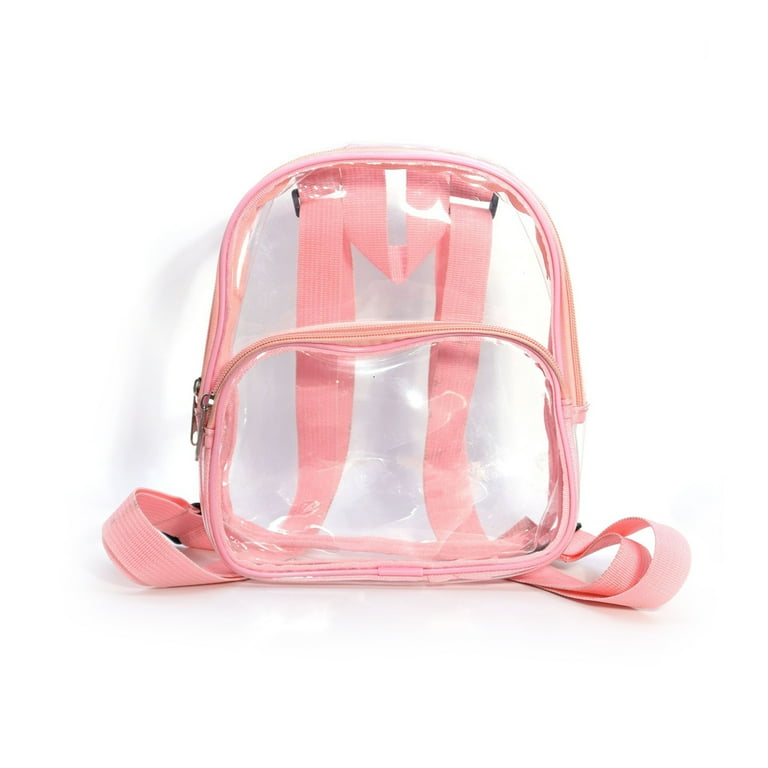 ZCJB-WSRY Train Clear Backpack - Heavy Duty PVC Transparent Backpack For School, Stadium Events, Work, 17x13x5 Inches With Side Pockets