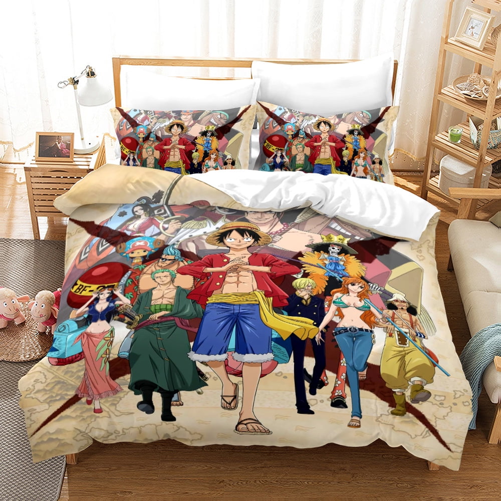 3D Print Anime One Piece Luffy Chopper Zoro Sanji Bedding Bed Set Full ...