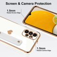 thumbnail image 3 of Designed for Samsung A13 4G Case White Love Hearts Design for Women Girl Men, Luxury Plating with Strap Stand Full Camera Lens Protection Bumper for Galaxy A13 4G, 3 of 12