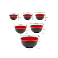 thumbnail image 4 of 2pcs Melamine Black and Red Bowl Imitation Porcelain Rice Soup Bowls Tableware for Restaurant Home (5.5inch), 4 of 8