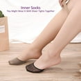 thumbnail image 5 of 6 Pairs Ball of Foot Cushion Socks,Women's Toe Cover with Padding Toe Topper Liner Socks Non-Skid Bottom, 5 of 6