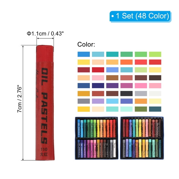 Uxcell 48 Color Oil Pastels, 48 Color Soft Oil Crayons Creamy