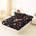 thumbnail image 4 of Manfei Spooky Pumpkin Lantern Twin Fitted Sheet,Bat And Skull Halloween Bedding,2 Pieces,1 Fitted Sheet and 1 Pillowcase, 4 of 6