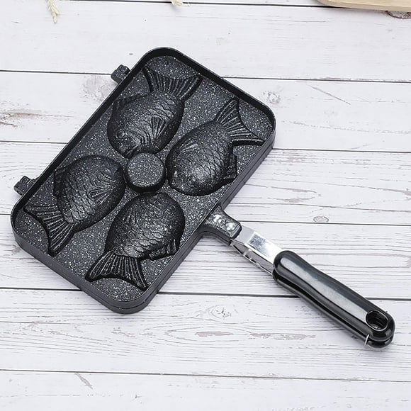 TIMIFIS Frying Pan Mold Four Fish Non-Stick Double-Sided Sea Grill Aluminum 4 Fish Fish-Shaped Sea Frying Pan Kitchen Gadgets