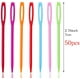 thumbnail image 2 of Paquete de 50 agujas de plástico de ojo grande, agujas de aprendizaje de 2,7 "/7 cm, agujas de encaje de plástico seguras para niños y artesanías de costura Ormromra WMPH-1227, 2 of 7