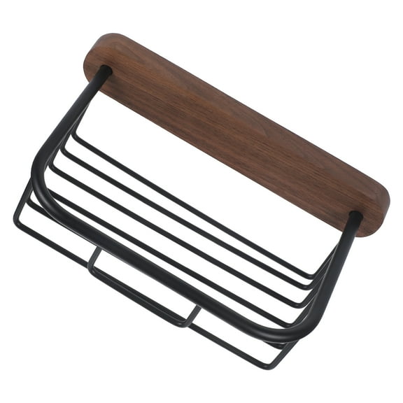 Bathroom Wall Mounted Toilet Paper Holder Iron Tissue Basket 1 Set Punch Free Wall Bracket