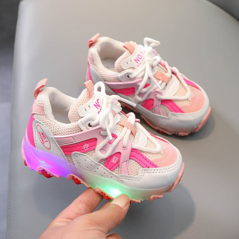 2DXuixsh Baby Girl Tennis Shoes Light Up Shoes For Girls Toddler