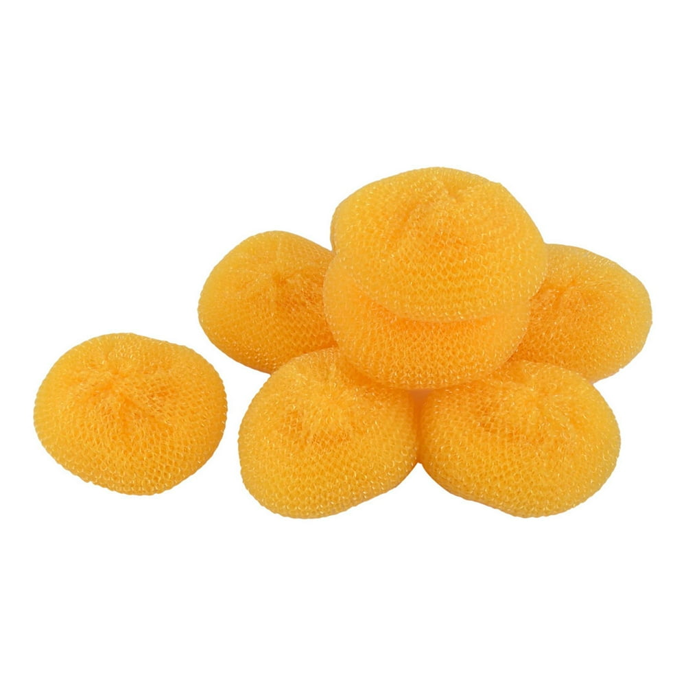 Home Kitchen Dish Washing Plastic Scrubber Scouring Pads Orange 8pcs