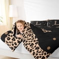 thumbnail image 5 of Meiyoeat Vintage Leopard Letter L Bedding Comforter Set 7-Piece for Women Girls, Retro Polka Dot King Bedding Sets for Daily, Black Beige Brown,Black Reversible, 5 of 6