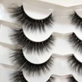 thumbnail image 2 of Pestañas postizas Pooplunch estilo ojo de gato, efecto wispy, de visón sintético, 7 pares, 2 of 7