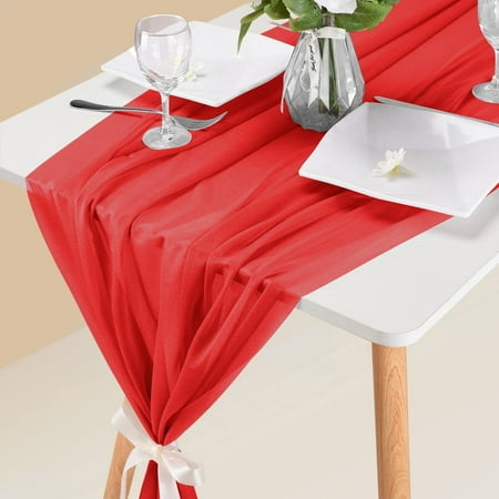 

Paptzroi 10ft Chiffon Table Runner 29x120 Inches Blue Table Runner For Wedding Baby Girl Bridal Shower Decorations