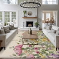 thumbnail image 3 of Area Rug for Living Room, Spring Botanical Non-Slip Indoor Large Carpet for Bedroom/Dining Room, Watercolor Floral Eucalyptus Leaves Beige Washable Low-Profile Rectangle Floor Runner Rugs - 5 x 7 Ft, 3 of 8