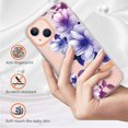 thumbnail image 2 of Allytech iPhone 13 mini Case Clear, Flower Series Flexible TPU Silicone Clear Back Cover Shockproof Drop Protection Anti-yellow Scratch Resistant Case Cover for Apple iPhone 13 mini, Purple Flower, 2 of 5