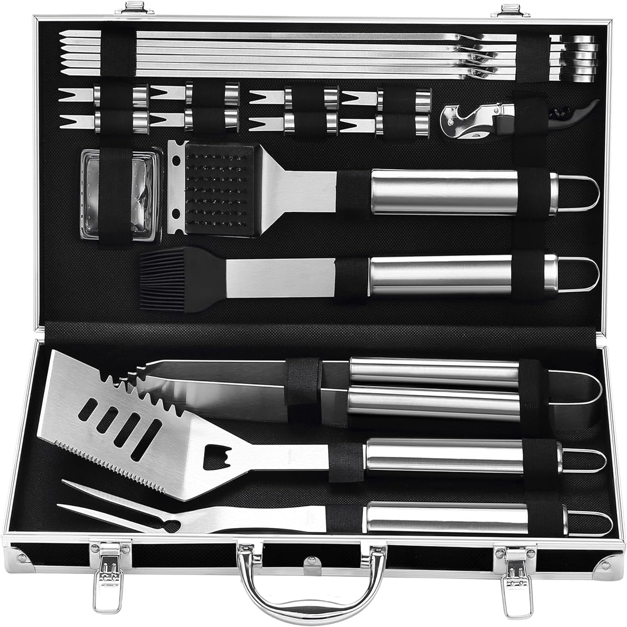 Grilljoy 22PCS Grill Tools Set with Spatula for Outdoor Cooking - BBQ Accessories Gift for Dad
