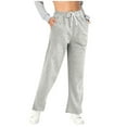thumbnail image 1 of Women Oversized Wide Leg Lightweight Pants Sweatpants Elastic Drawstring Straight Leg Sweatpants Low Waisted Baggy Pants With Pockets, 1 of 1