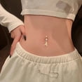 thumbnail image 2 of 1PC Steel Belly Button Rings Crystal Piercing Navel Letter A-Z Style Navel Piercing Earring Belly Piercing Sexy Body Jewelry FGS, 2 of 6