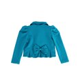thumbnail image 2 of French Terry Knit Ladonna Classic Bolero Crop-Jacket for Toddlers and Girls (Teal, 2T), 2 of 4