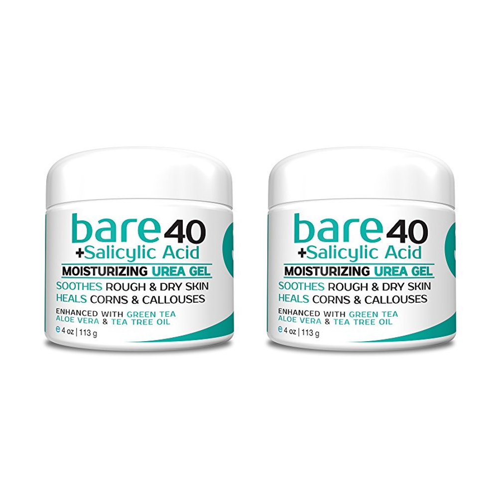 Bare Urea 40 Percent Plus Salicylic Acid Gel, 2Pack, For Hands, Feet
