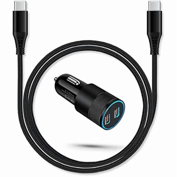 60w Super Fast USB C Car Charger for iPhone 16 15 Pro Max, 2 Car Lighter Adapter Pd C to C Cable Quick Charging Type C Cords Dual Port Usbc Cigarette Cargador Auto for YJJSKEJI S24 Ultra S23  S22 S20