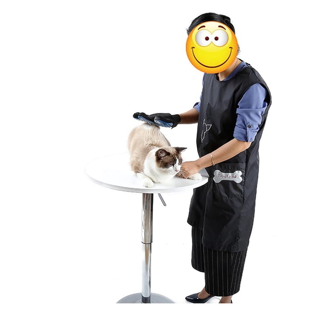 Delantal ajustable de nailon con bolsillos, delantal profesional para peluquería canina, impermeable, negro, 3 SG
