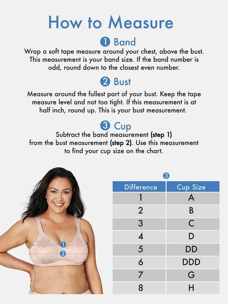 Playtex Womens Front-Close Bra, Wireless Bra for Women, Padded Bra