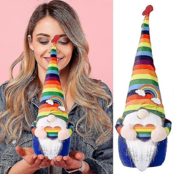 Rainbow Gnome, Gay Pride Plush Gnome Decor Swedish Gnome Ornament, Gnomie Doll Plush Toy Gift For Lgbt