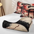 thumbnail image 4 of meiyoeat Samurai Japanese Dragon Bed Spread Queen for Boys, Galaxy Cherry Blossoms Queen Coverlet Set, Dark Crimson, 3 Pieces, 4 of 7