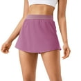 thumbnail image 2 of Elvqul Womens Skirts Hot Pink Trendy Solid Color Casual Sports Athletic Tennis Mini Skirts for Ladies Skorts, 2 of 3