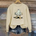 thumbnail image 2 of Enjoytime Womens Sweatshirt Cute Spooky Printed Long Sleeved Casual Pullover Tops Fall Casual Fashion Halloween Clothes, 2 of 4