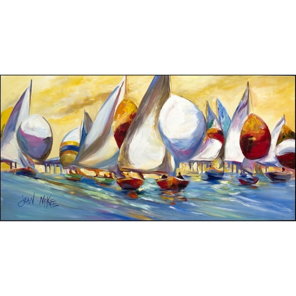 Carolines Treasures JMK1312HRM2858 Sailboats from the Causeway Indoor / Outdoor Runner Mat 28x58 28H x 58W multicolor