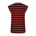 thumbnail image 3 of Womens Tank Top Stripe Sleeveless Cap Sleeve Round-Neck Casual Blouse Red M, 3 of 4