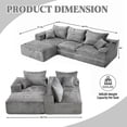 thumbnail image 2 of Homefun Modular L-Shape Floor Sofa No Assembly Chenille Fabric Sectional Sofas Indoor Seating, 2 of 7