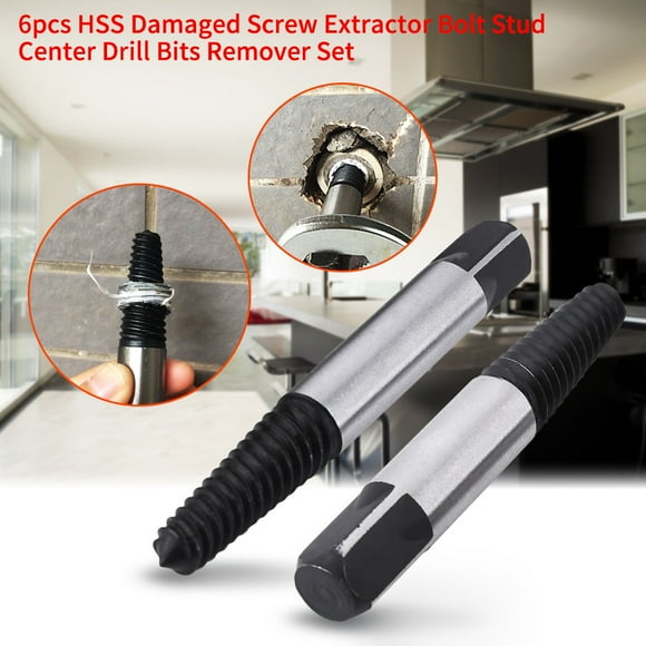 Fugacal 6Pcs Damaged Screw Extractor, Bolt Extractor, For HSS Damaged Screw Household