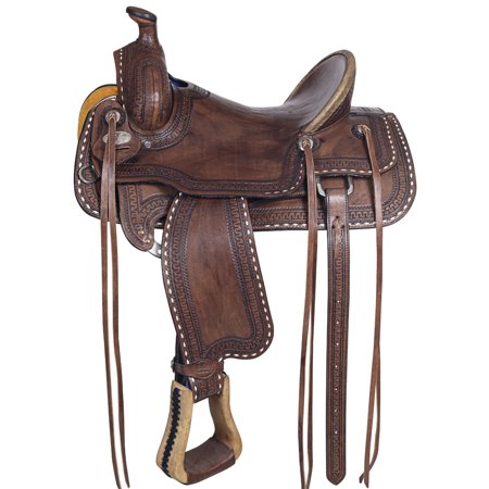 BH 16 In Western Horse Saddle American Leather Ranch Roping Hilason