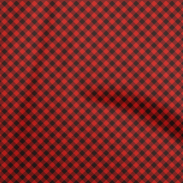 oneOone Cotton Silk Red Fabric Check Sewing Material Print Fabric By The Yard 42 Inch Wide