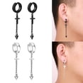 thumbnail image 1 of Pendientes Colgantes Yinane Cruz Largos Acero 2 Pares, 1 of 8