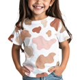 thumbnail image 2 of Coerni Kids Cow Print Shirt Boys & Girls Breathable Crewneck Short Sleeve Tees Colorful Cow Print Tops Casual Versatile Summer Outfit, 2 of 9