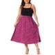 thumbnail image 2 of Falda midi floral con pliegues de cintura alta para mujeres de tallas grandes Agnes Orinda con bolsillos 1X rosa intenso, 2 of 6